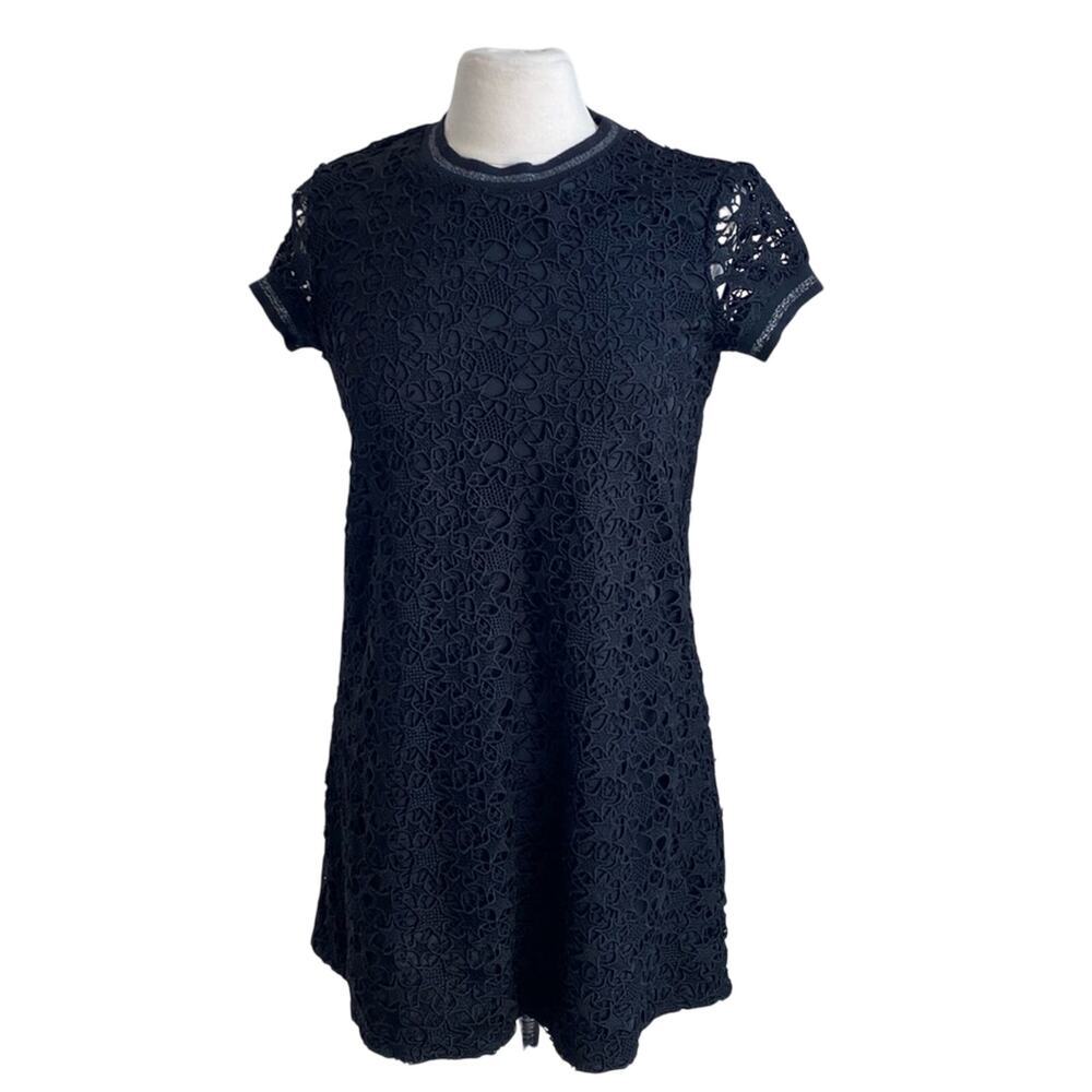 ZARA Dress Womens Sz Small Black Star Lace Grunge